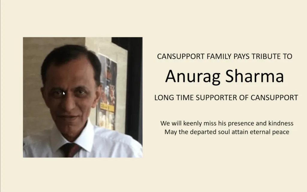 Tribute to Anurag Sharma – Long Time Supporter